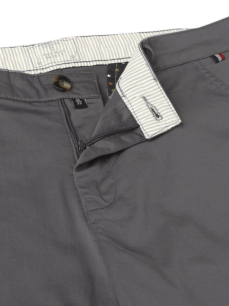 Thomas Scott Men Grey Slim Fit Easy Wash Sustainable Chinos Trousers