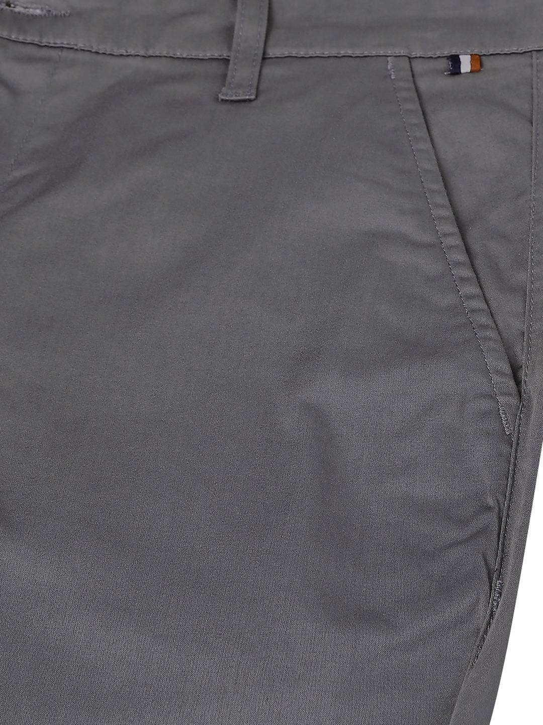 Thomas Scott Men Grey Slim Fit Easy Wash Sustainable Chinos Trousers