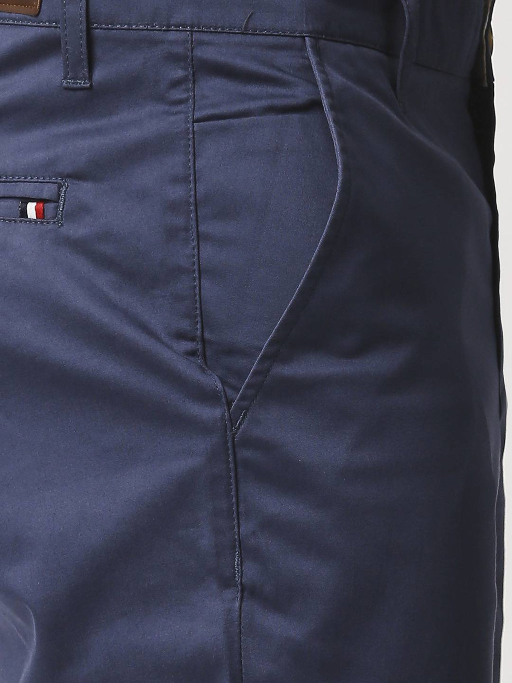 Thomas Scott Men Blue Easy Wash Slim Fit Sustainable Chinos Trousers