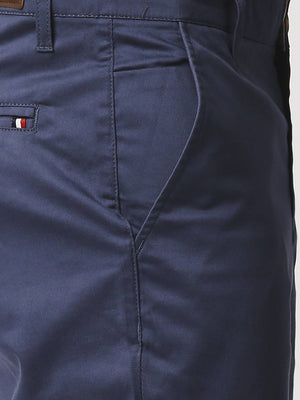 Thomas Scott Men Blue Easy Wash Slim Fit Sustainable Chinos Trousers