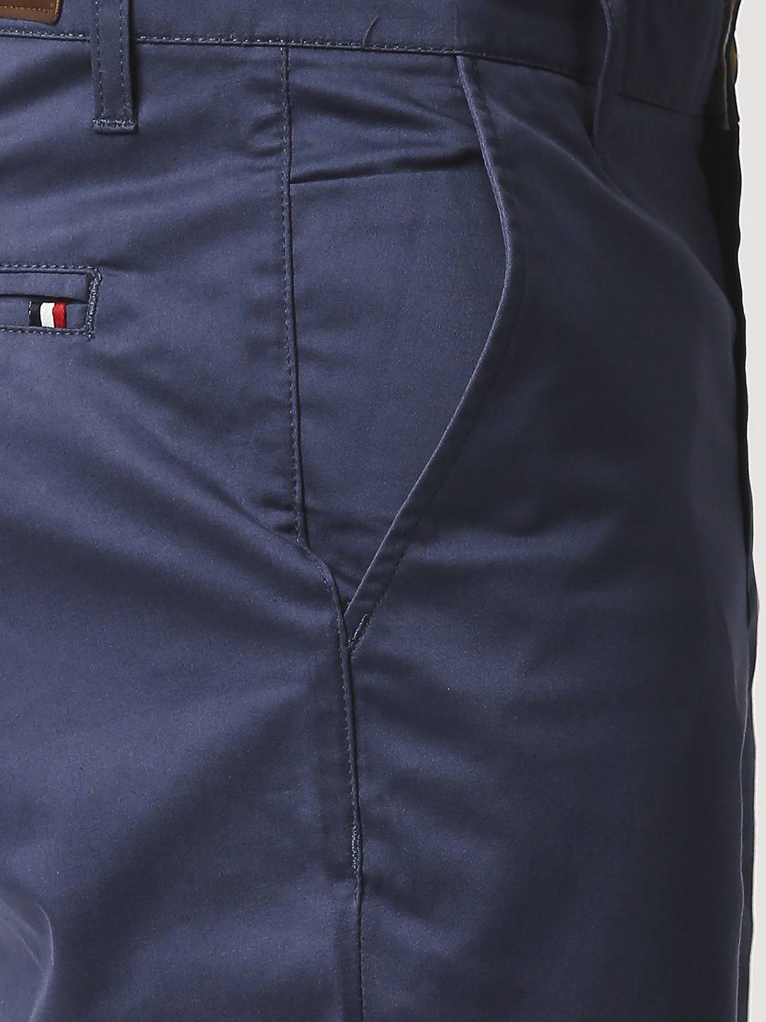 Thomas Scott Men Blue Easy Wash Slim Fit Sustainable Chinos Trousers