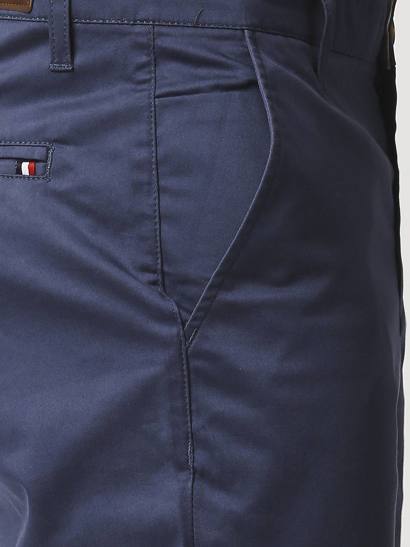 Thomas Scott Men Blue Easy Wash Slim Fit Sustainable Chinos Trousers