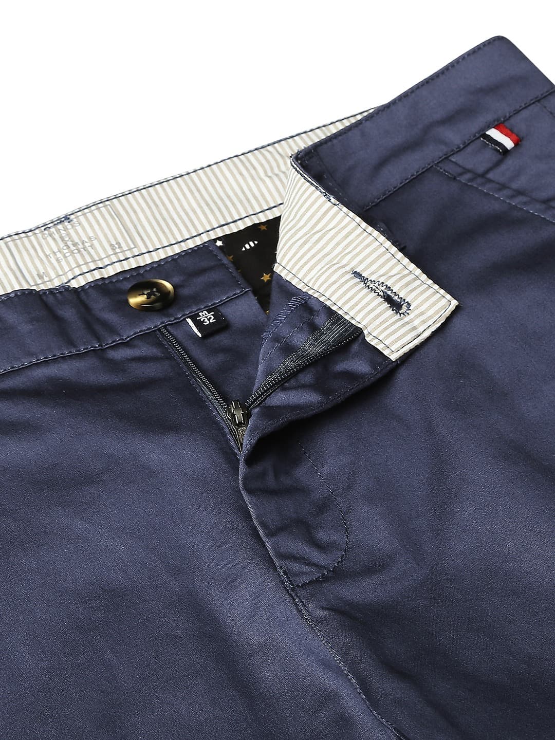 Thomas Scott Men Blue Easy Wash Slim Fit Sustainable Chinos Trousers