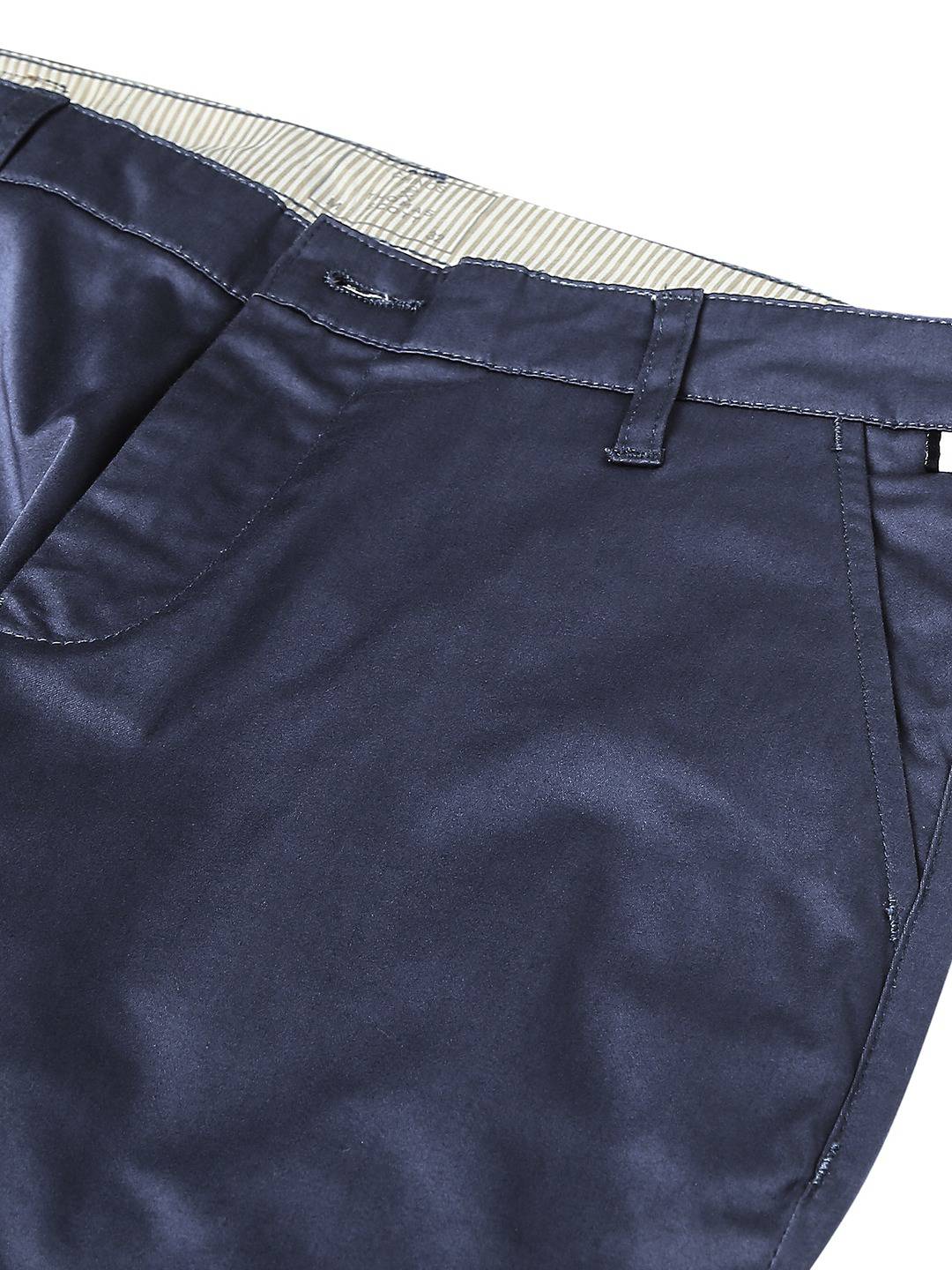 Thomas Scott Men Blue Easy Wash Slim Fit Sustainable Chinos Trousers