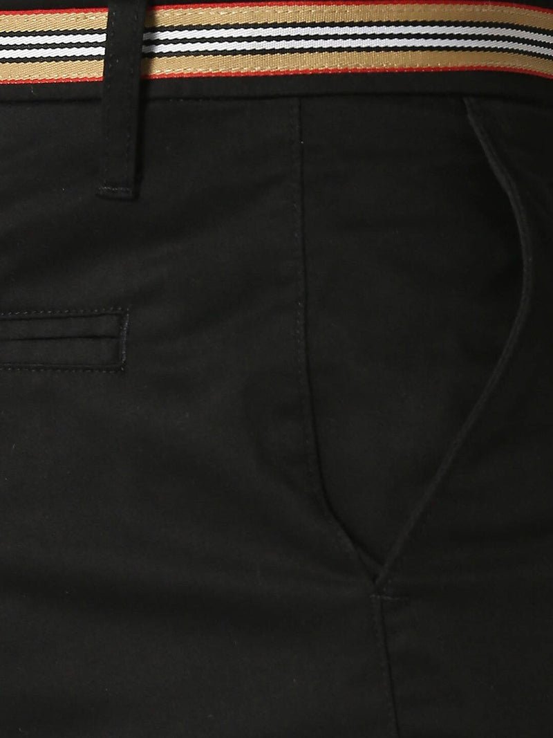 Thomas Scott Men Black Slim Fit Cotton Chinos Trousers