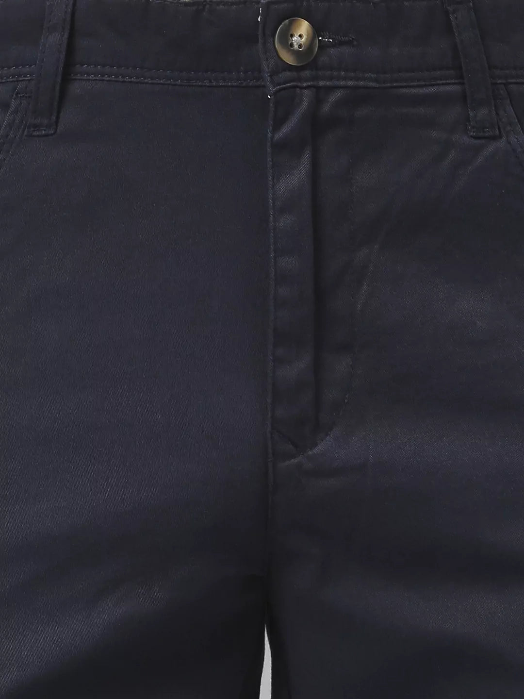 Thomas Scott Men Navy Blue Easy Wash Slim Fit Sustainable Chinos Trousers