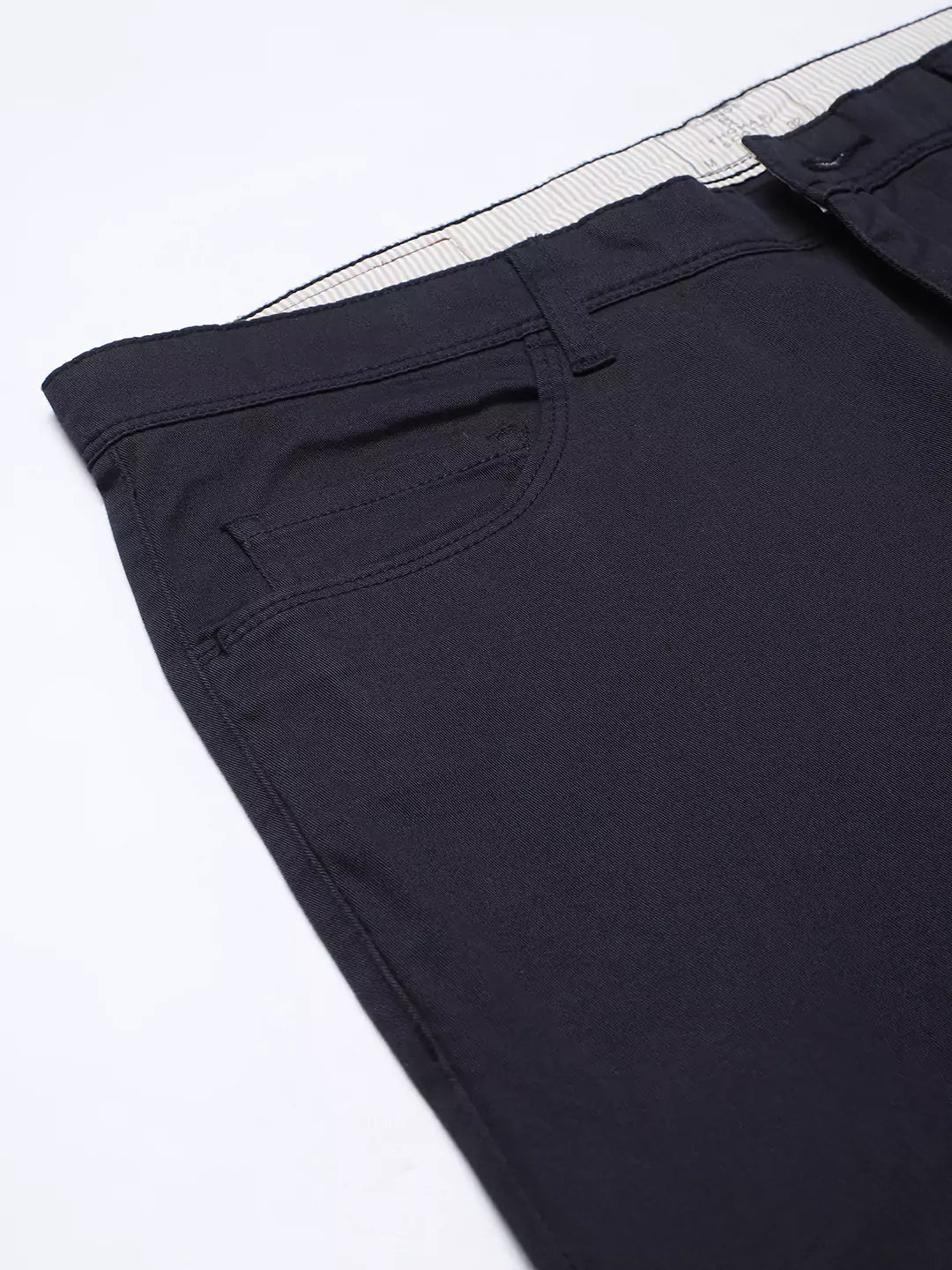 Thomas Scott Men Navy Blue Easy Wash Slim Fit Sustainable Chinos Trousers