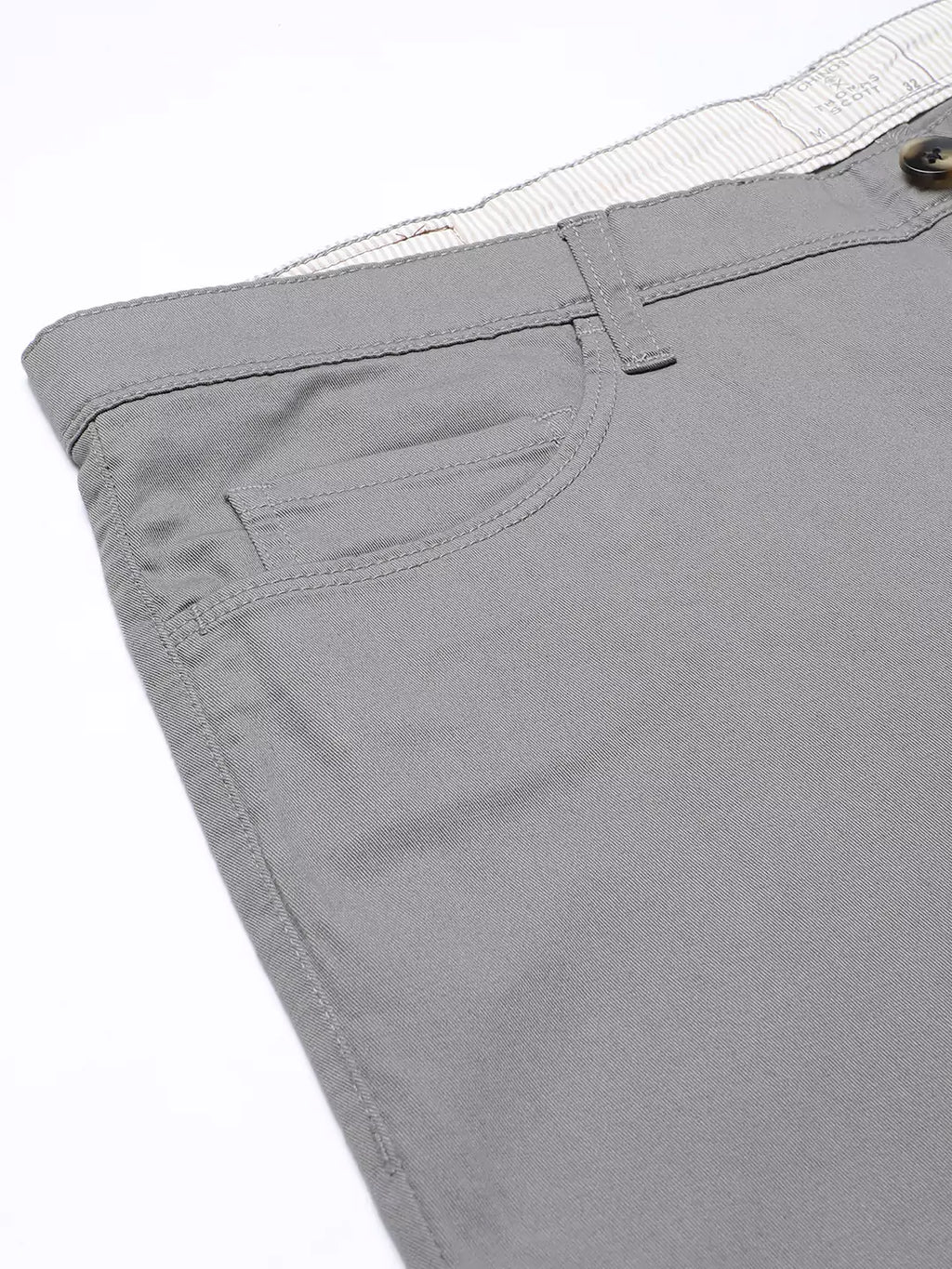 Thomas Scott Men Grey Solid Slim Fit Sustainable Chinos