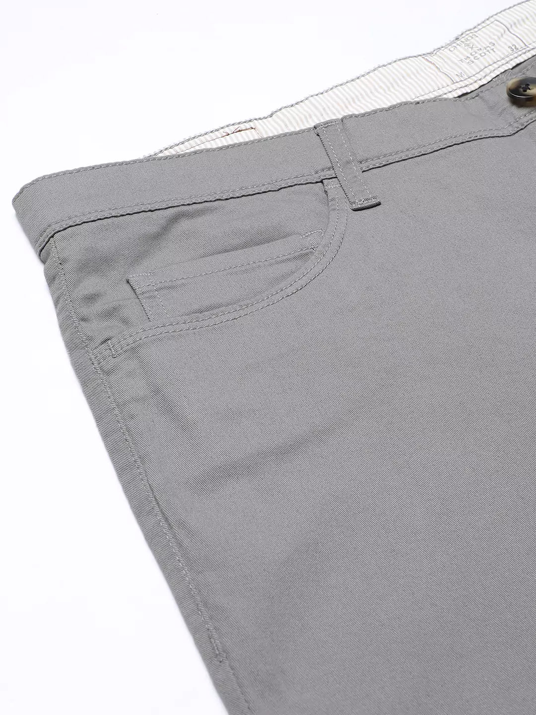 Thomas Scott Men Grey Solid Slim Fit Sustainable Chinos