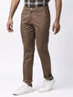 Brown Mid-Rise Classic Slim Fit Chinos Trouser For Men