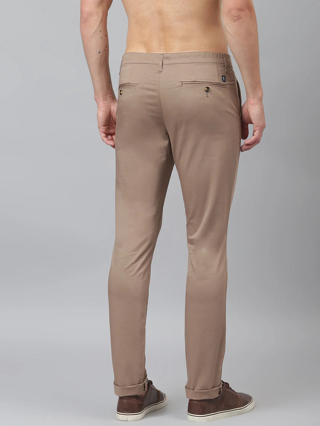 Thomas Scott Men Brown Easy Wash Sustainable Trousers