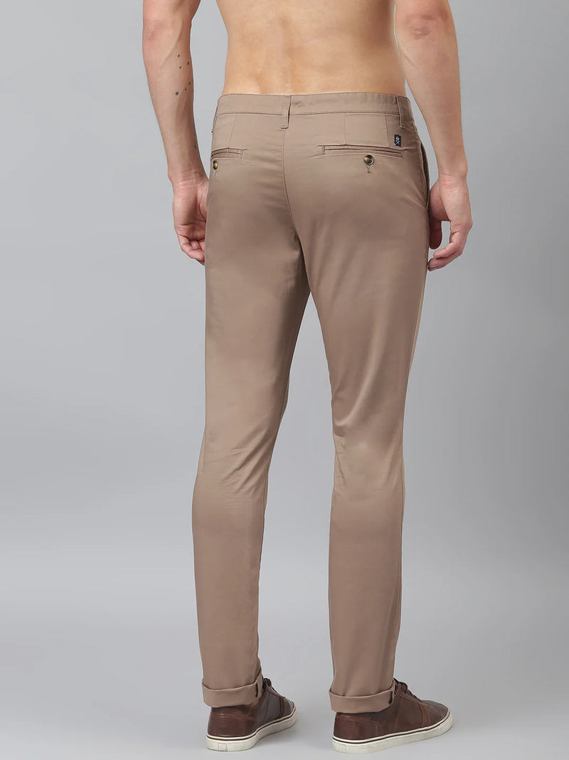 Thomas Scott Men Brown Easy Wash Sustainable Trousers