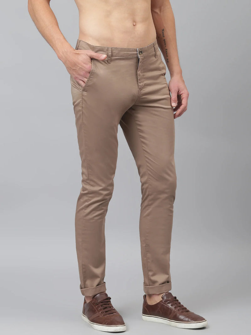 Thomas Scott Men Brown Easy Wash Sustainable Trousers
