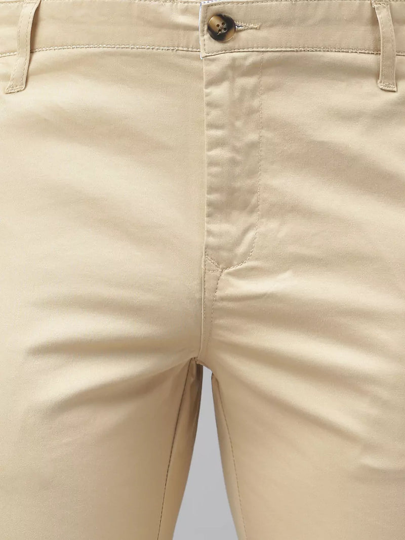 Thomas Scott Men Beige Easy Wash Slim Fit Winter Sustainable Chinos