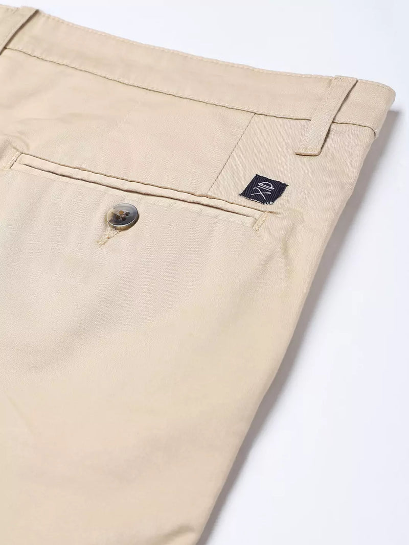 Thomas Scott Men Beige Easy Wash Slim Fit Winter Sustainable Chinos
