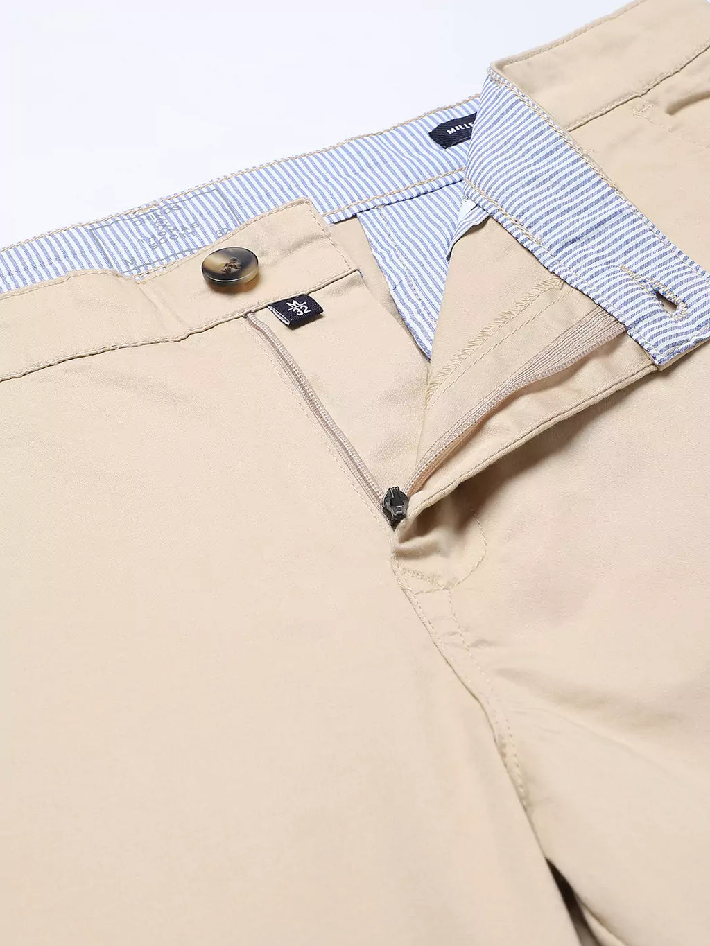 Thomas Scott Men Beige Easy Wash Slim Fit Winter Sustainable Chinos