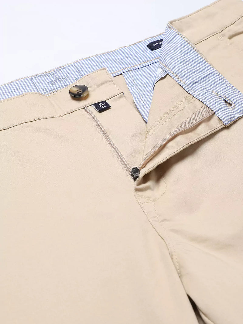 Thomas Scott Men Beige Easy Wash Slim Fit Winter Sustainable Chinos