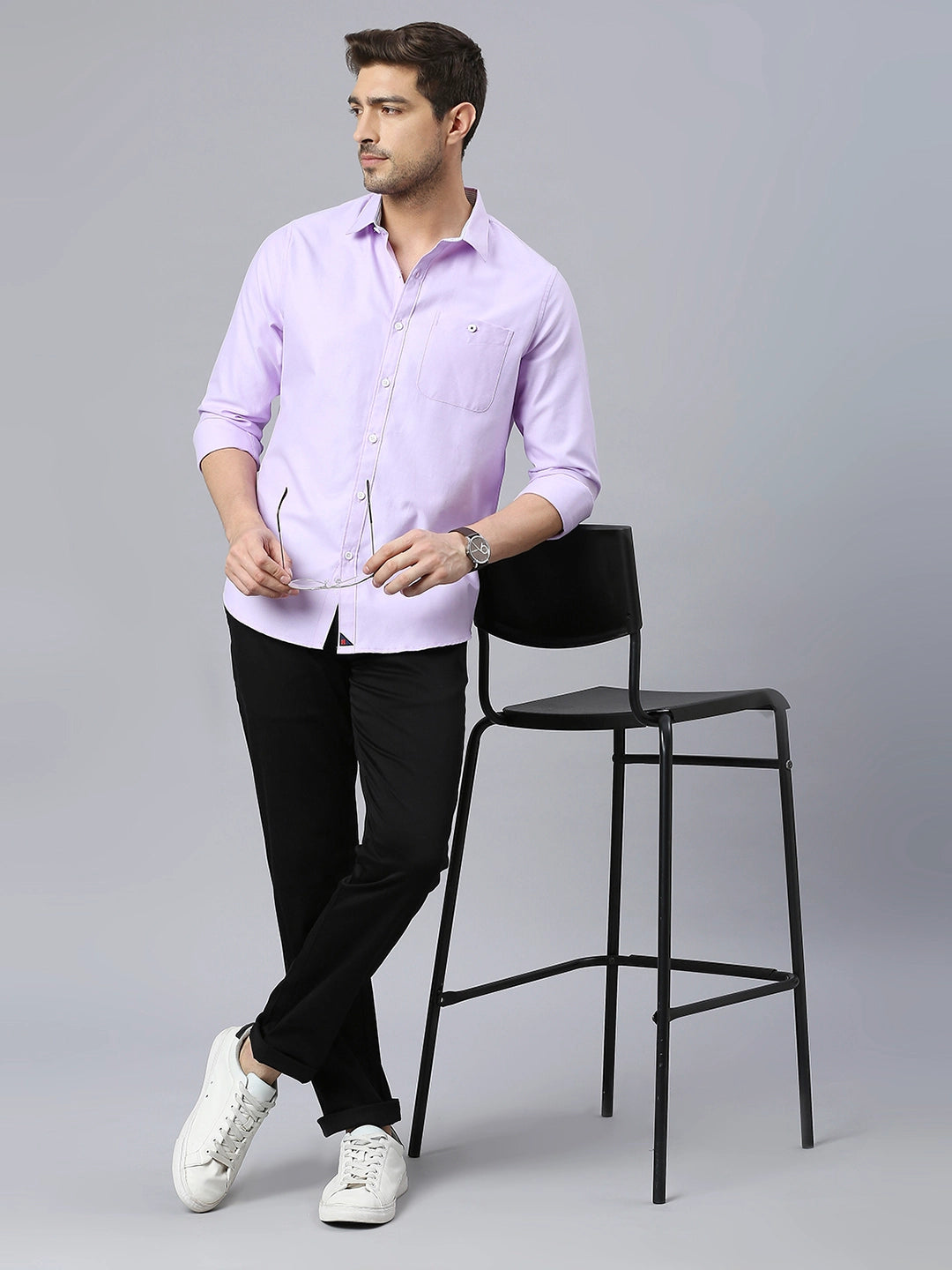 Thomas Scott Men Classic Slim Fit Mid-Rise Chinos Trousers