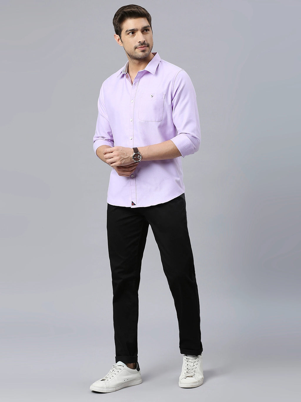 Thomas Scott Men Classic Slim Fit Mid-Rise Chinos Trousers