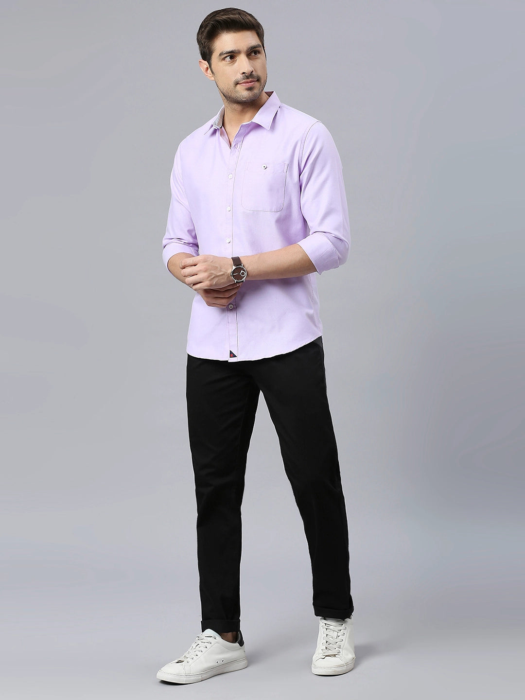 Thomas Scott Men Classic Slim Fit Mid-Rise Chinos Trousers