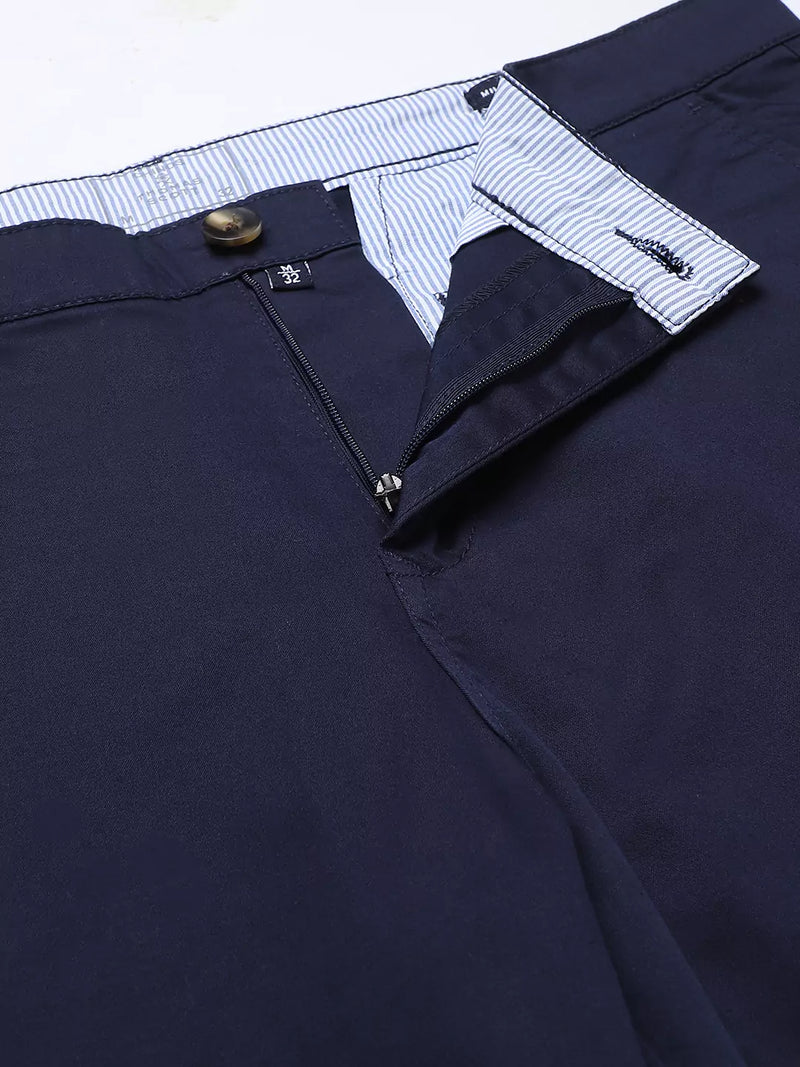 Thomas Scott Men Navy Blue Sustainable Chinos Trousers