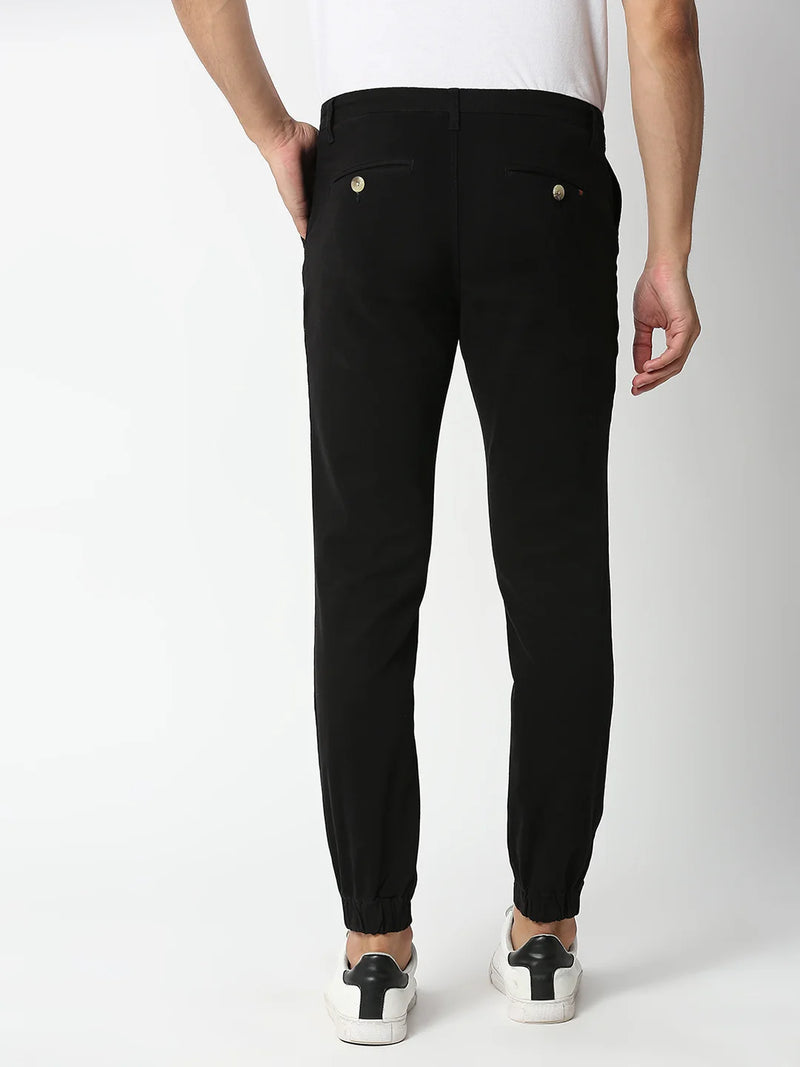 Thomas Scott Men Black Mid-Rise Regular Fit Knitted Joggers