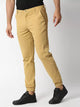 Khaki Mid-Rise Regular Fit Knitted Joggers For Men