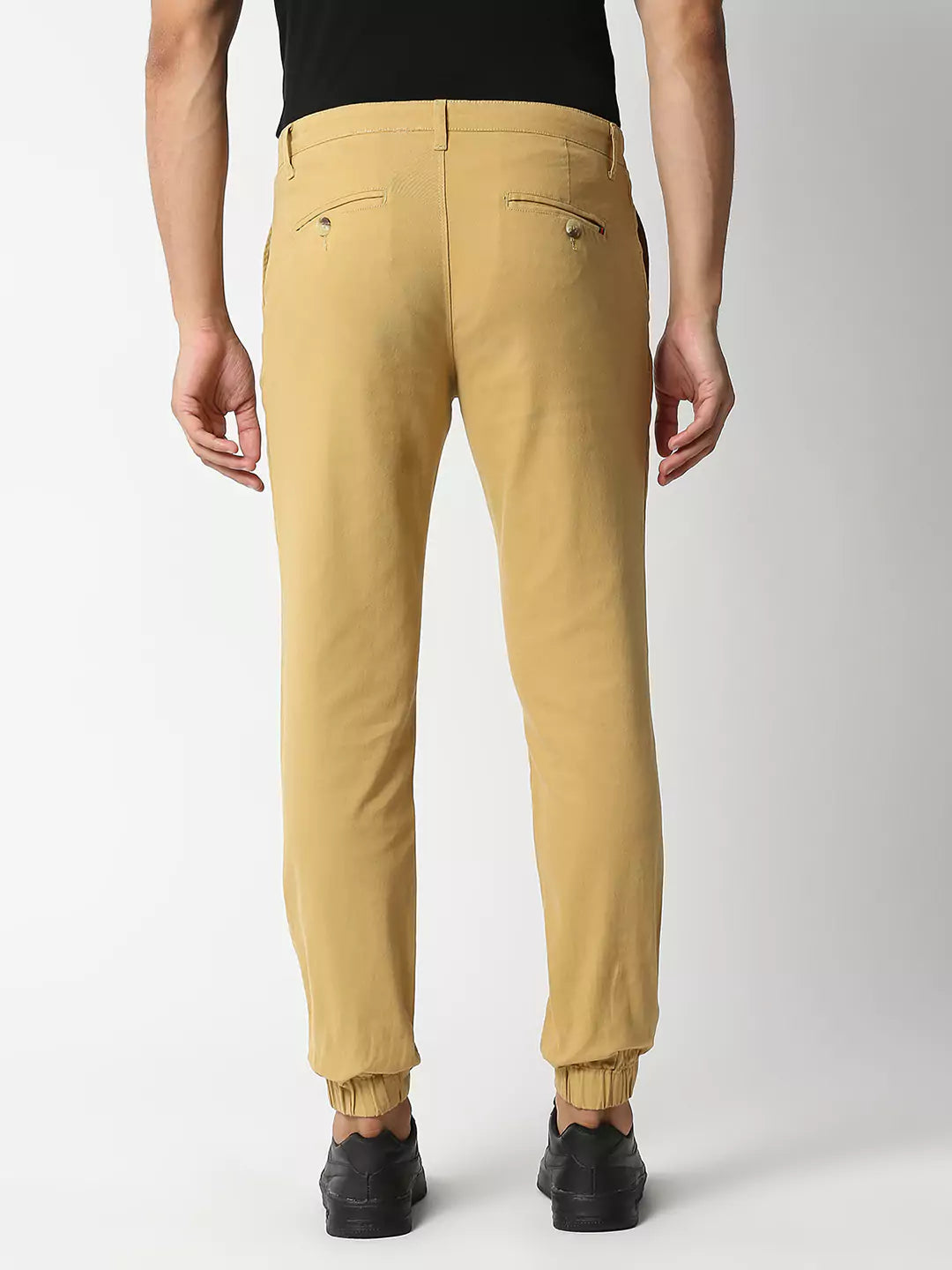 Thomas Scott Men Khaki Mid-Rise Regular Fit Knitted Joggers Trouser