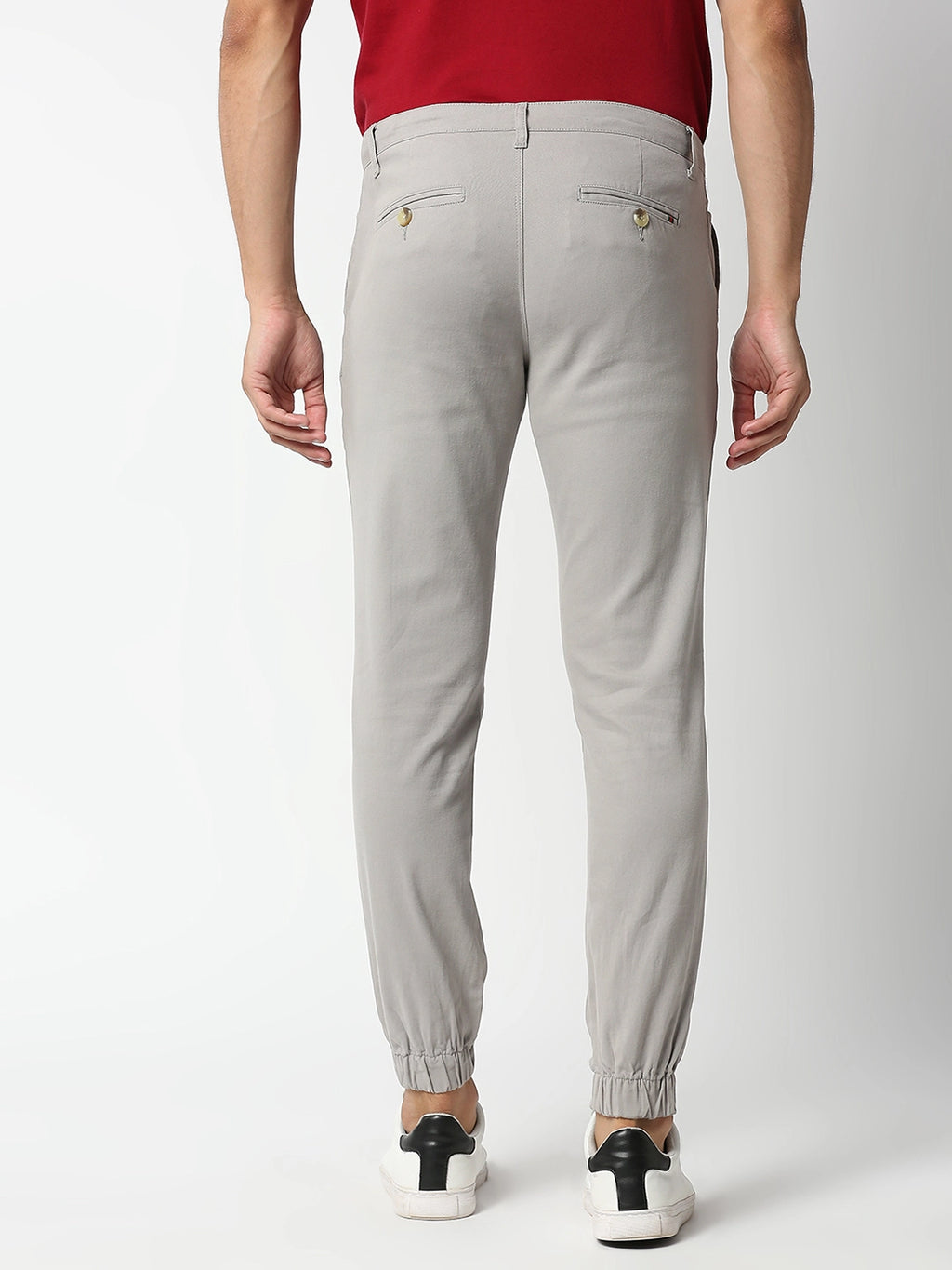 Thomas Scott Men L Grey Mid-Rise Regular Fit Knitted Joggers
