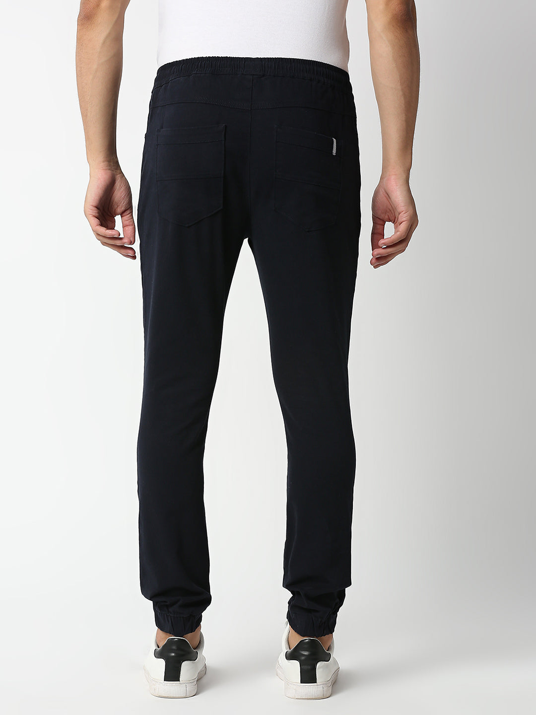 Thomas Scott Men Dark Navy Regular Fit Mid-Rise Solid Knitted Joggers