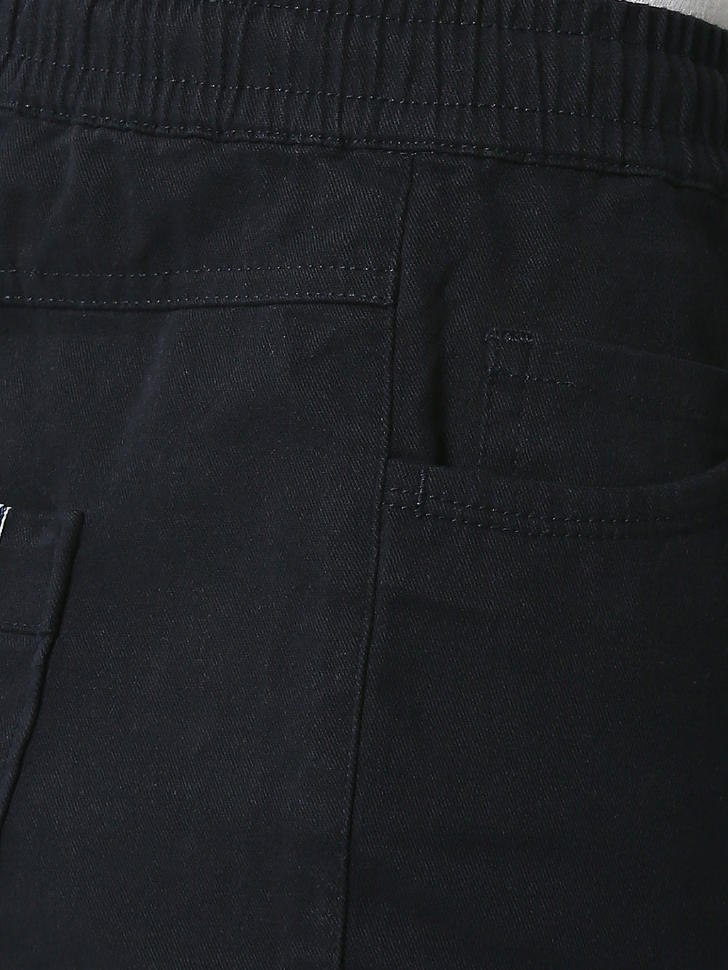 Thomas Scott Men Dark Navy Regular Fit Mid-Rise Solid Knitted Joggers