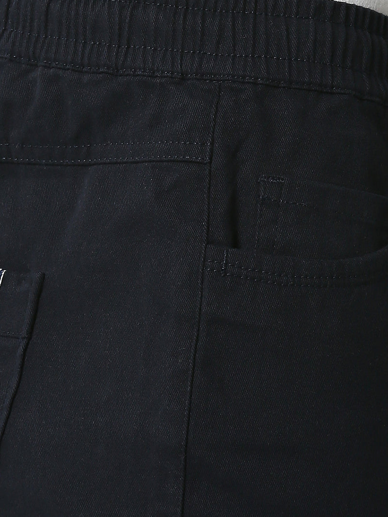Thomas Scott Men Dark Navy Regular Fit Mid-Rise Solid Knitted Joggers