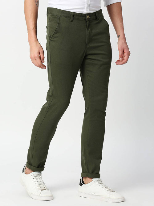 Thomas Scott Men Green Slim Fit Trousers