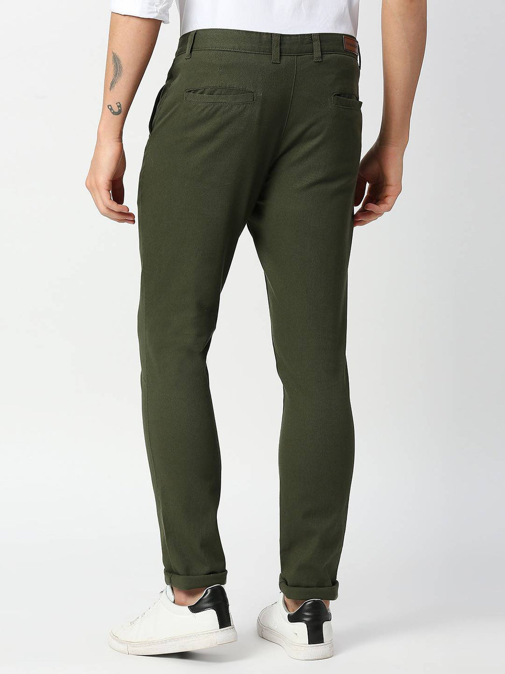 Thomas Scott Men Green Slim Fit Trousers
