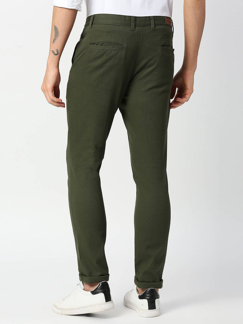 Thomas Scott Men Green Slim Fit Trousers