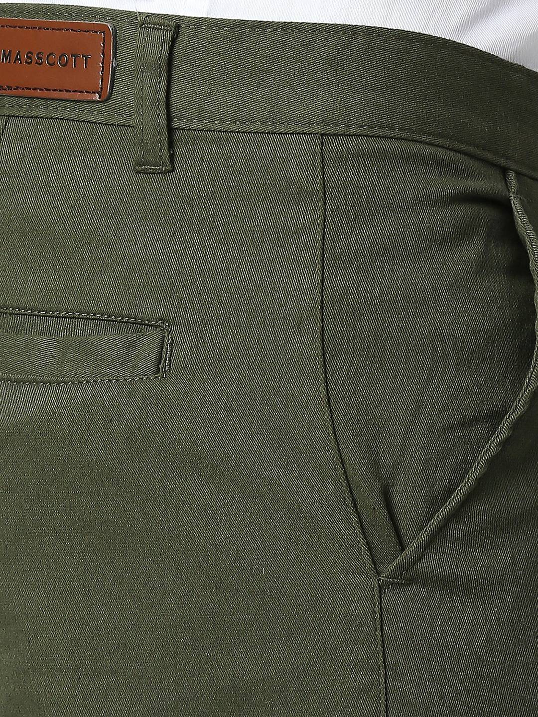 Thomas Scott Men Green Slim Fit Trousers