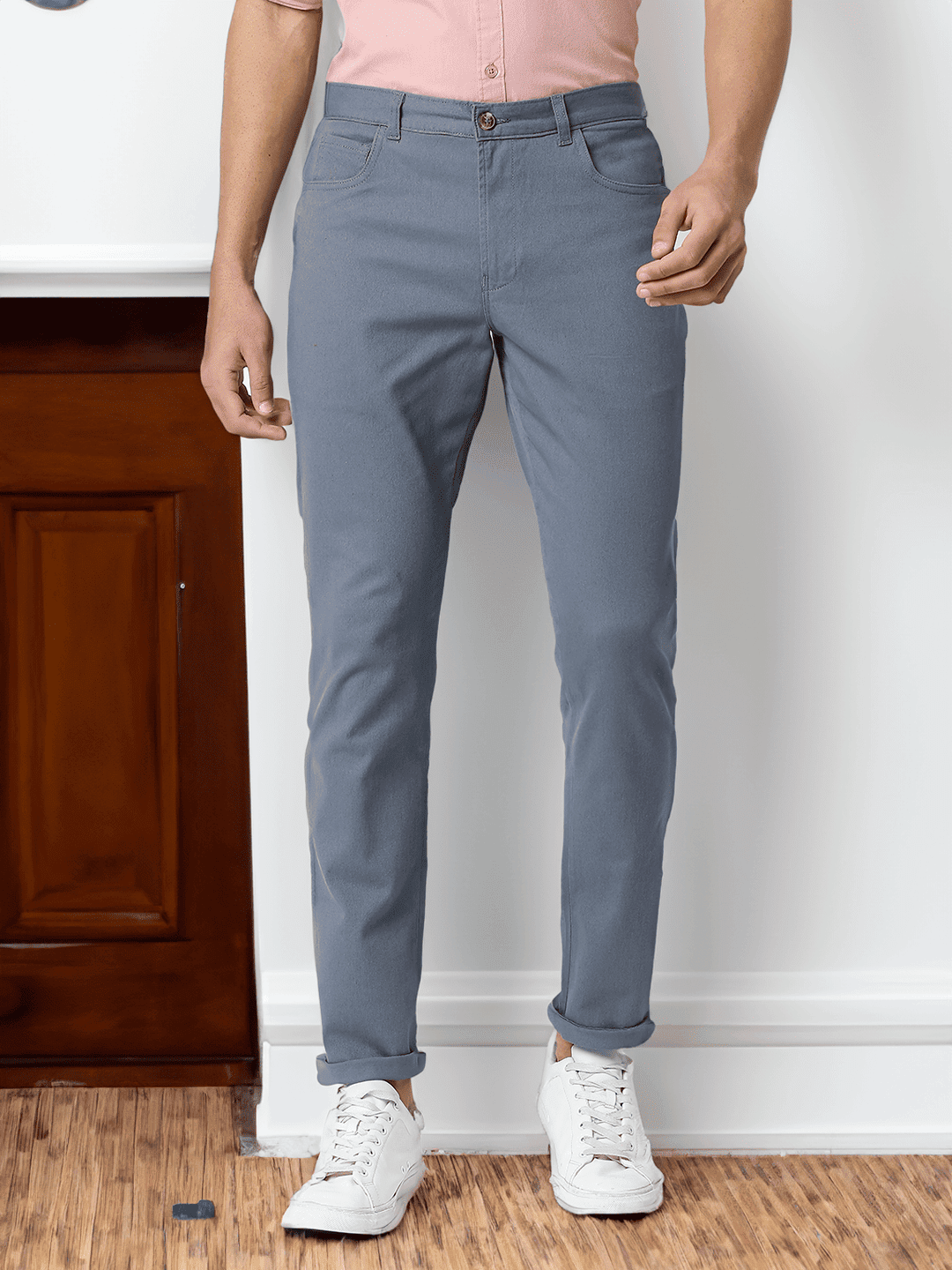 Thomas Scott Men Blue Slim Fit Chinos Trousers