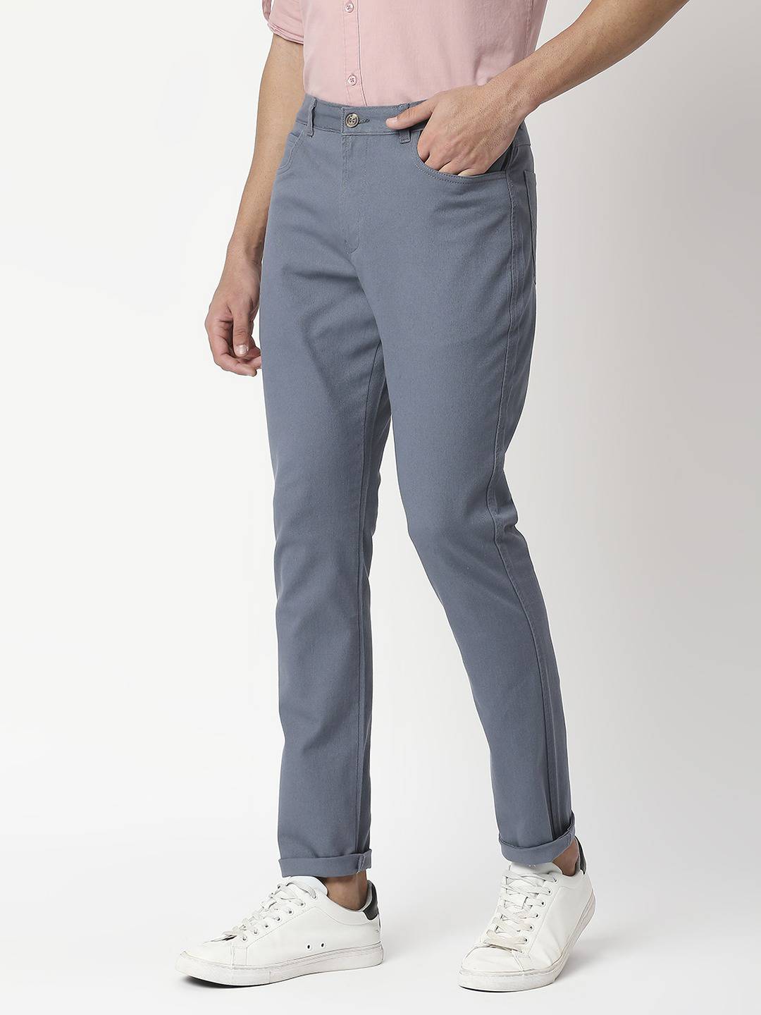 Thomas Scott Men Blue Slim Fit Chinos Trousers