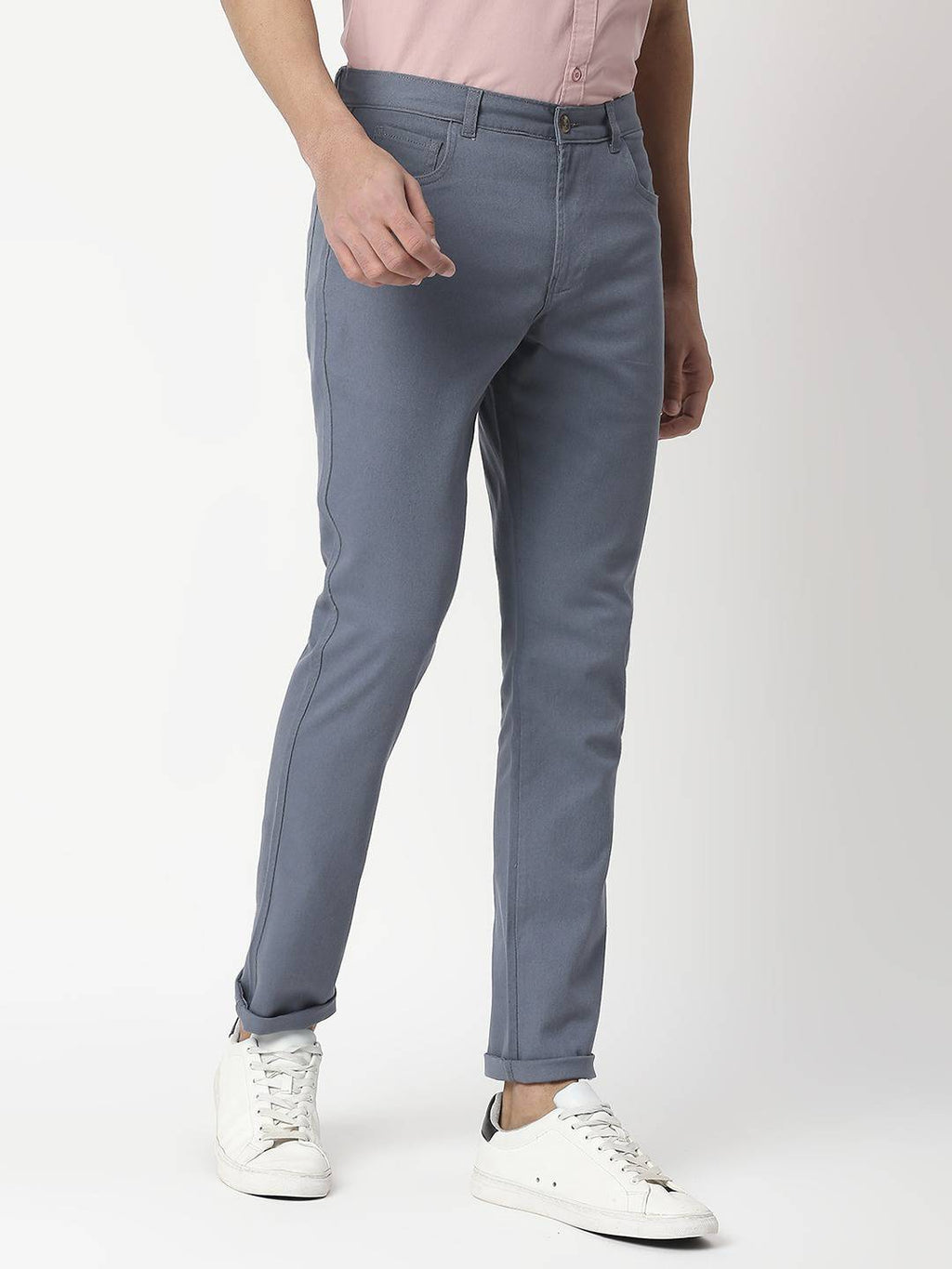 Thomas Scott Men Blue Slim Fit Chinos Trousers