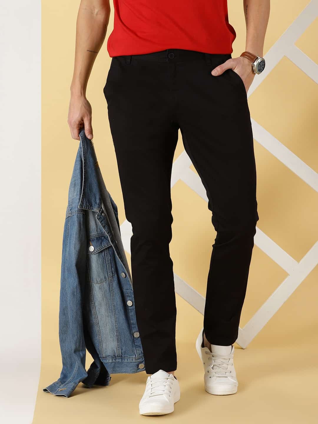 Thomas Scott Men Smart Easy Wash Mid-Rise Chinos