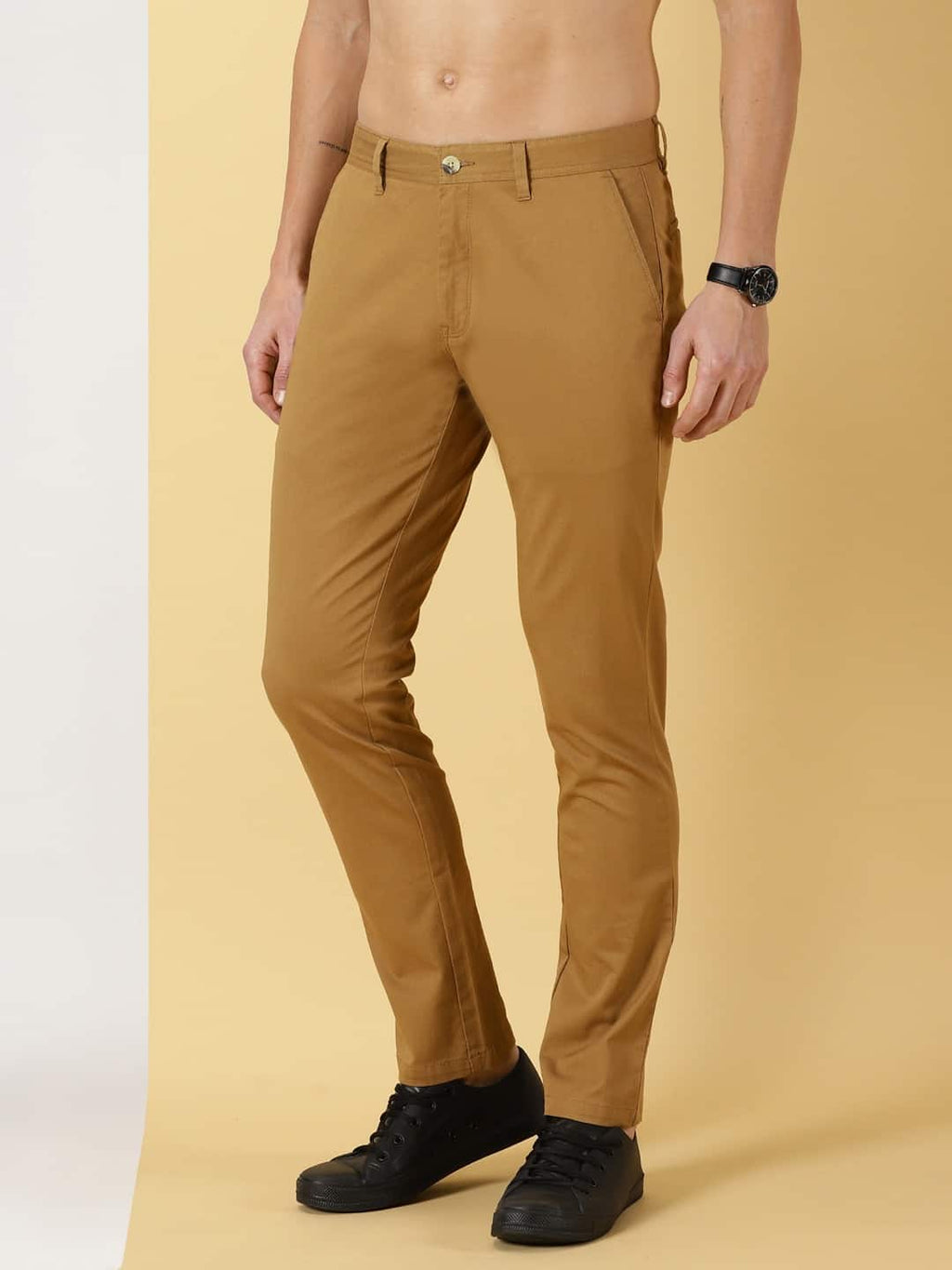 Thomas Scott Men Mid-Rise Smart Fit Easy Wash Chinos Trousers