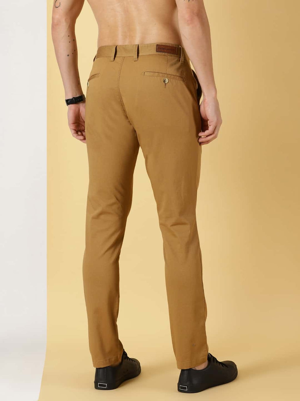 Thomas Scott Men Mid-Rise Smart Fit Easy Wash Chinos Trousers