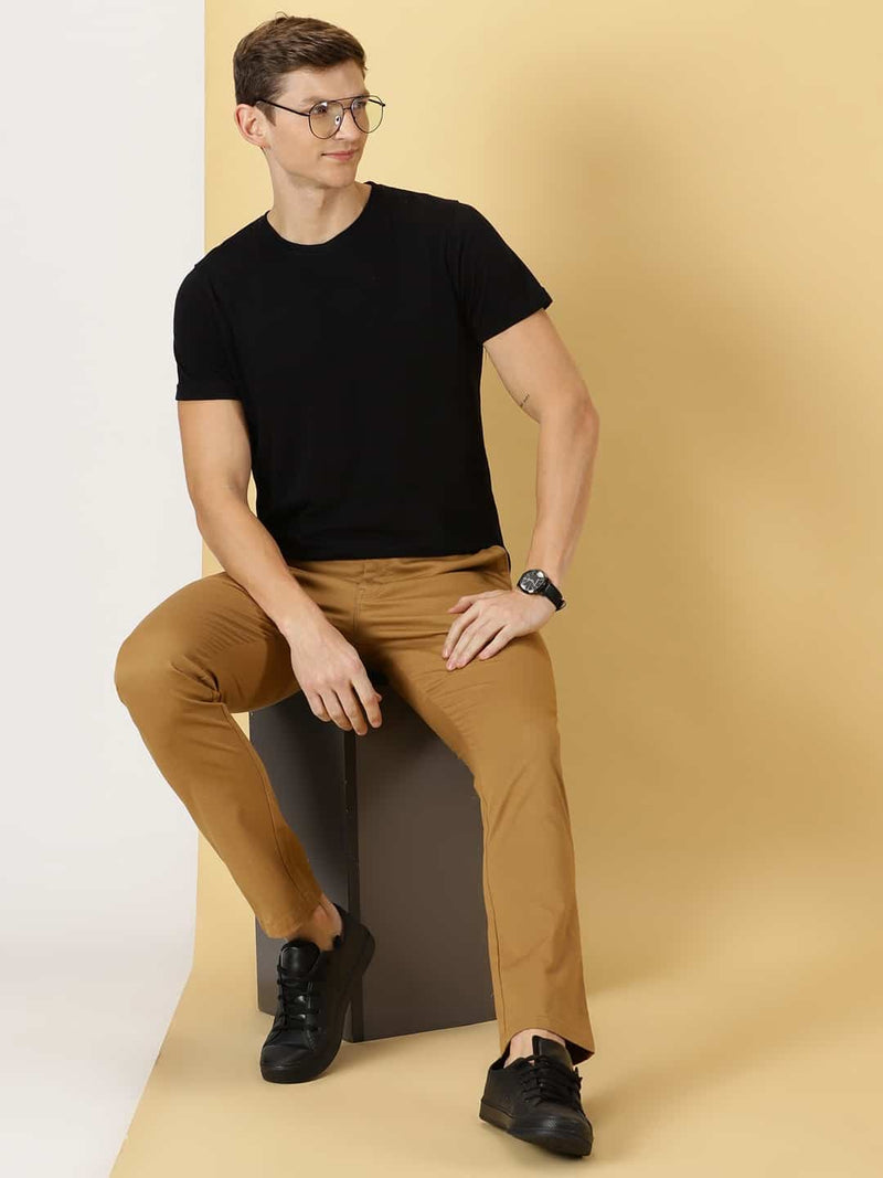 Thomas Scott Men Mid-Rise Smart Fit Easy Wash Chinos Trousers