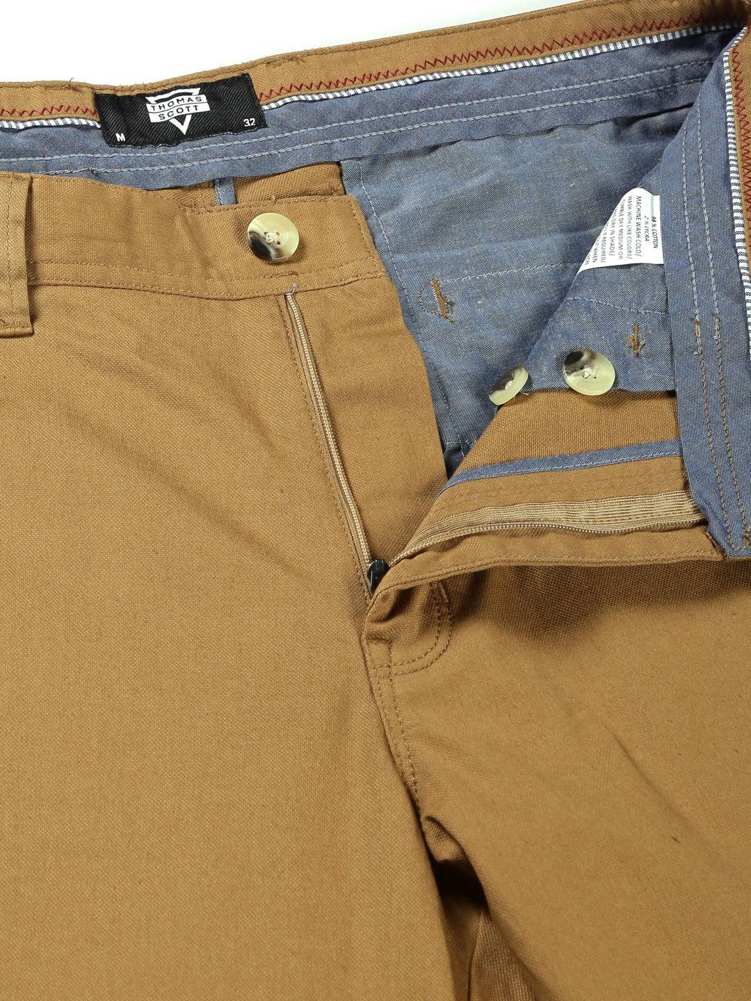 Thomas Scott Men Mid-Rise Smart Fit Easy Wash Chinos Trousers
