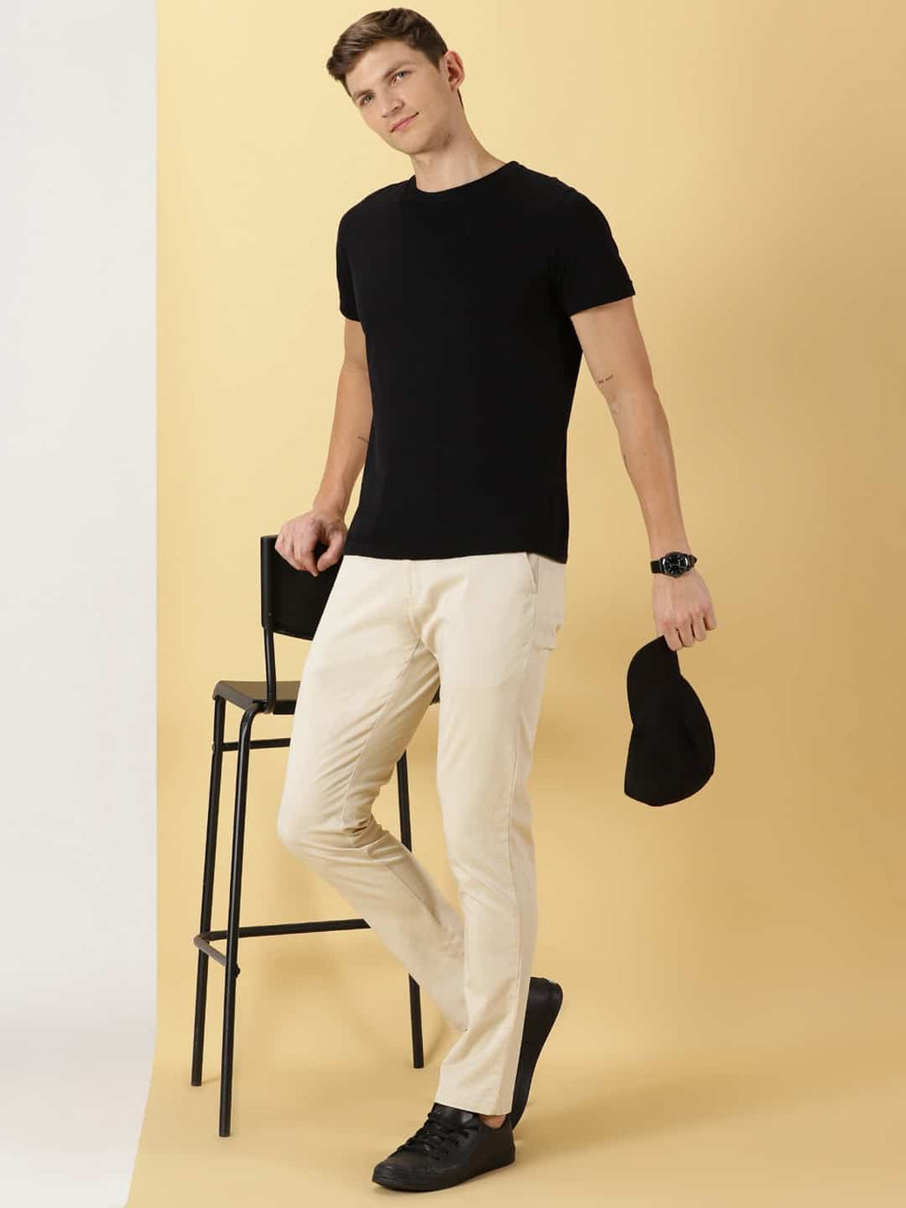 Thomas Scott Men Mid-Rise Smart Fit Easy Wash Chinos Trousers
