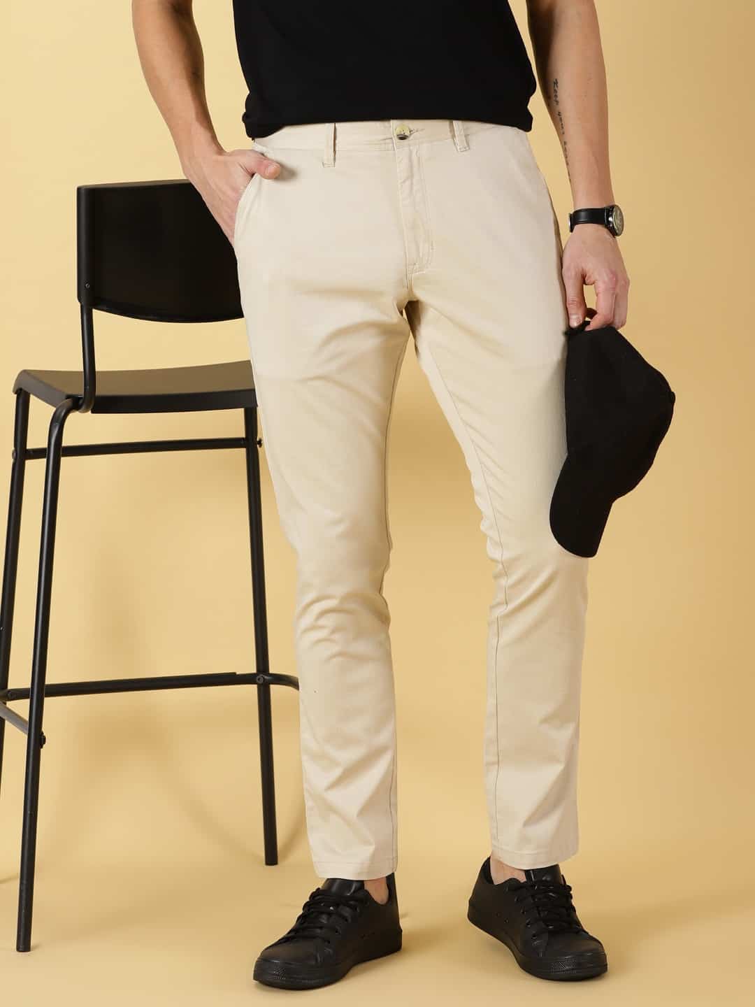 Thomas Scott Men Mid-Rise Smart Fit Easy Wash Chinos Trousers