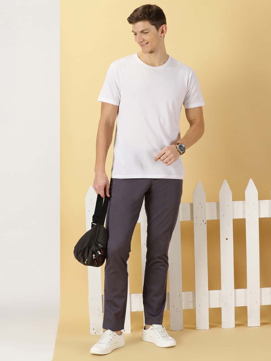Thomas Scott Men Mid-Rise Smart Fit Easy Wash Chinos Trousers