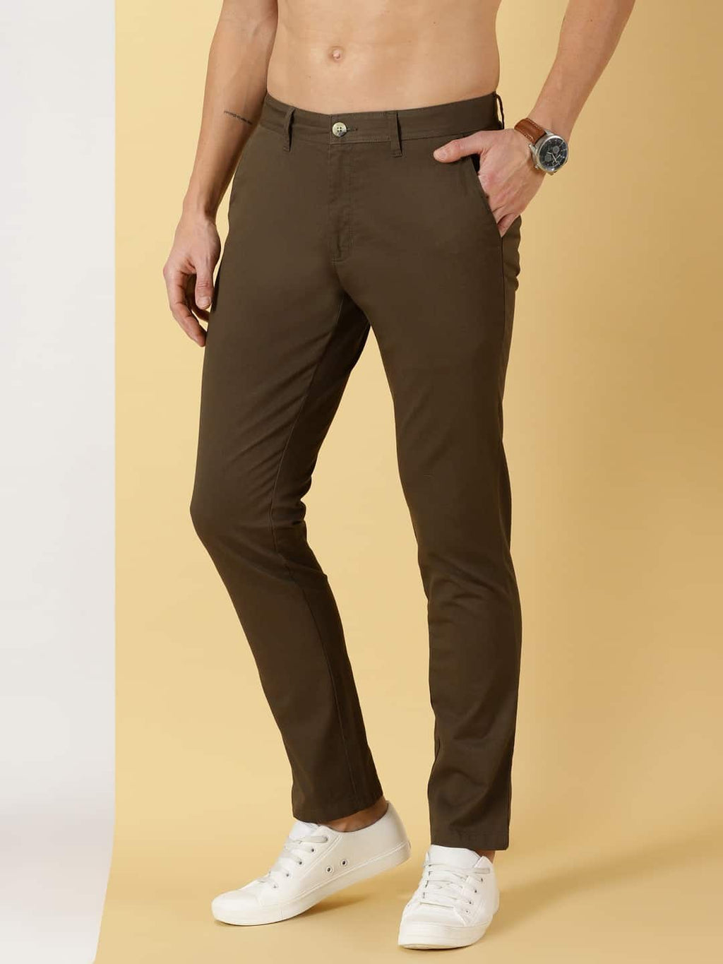 Thomas Scott Men Smart Easy Wash Mid-Rise Chinos