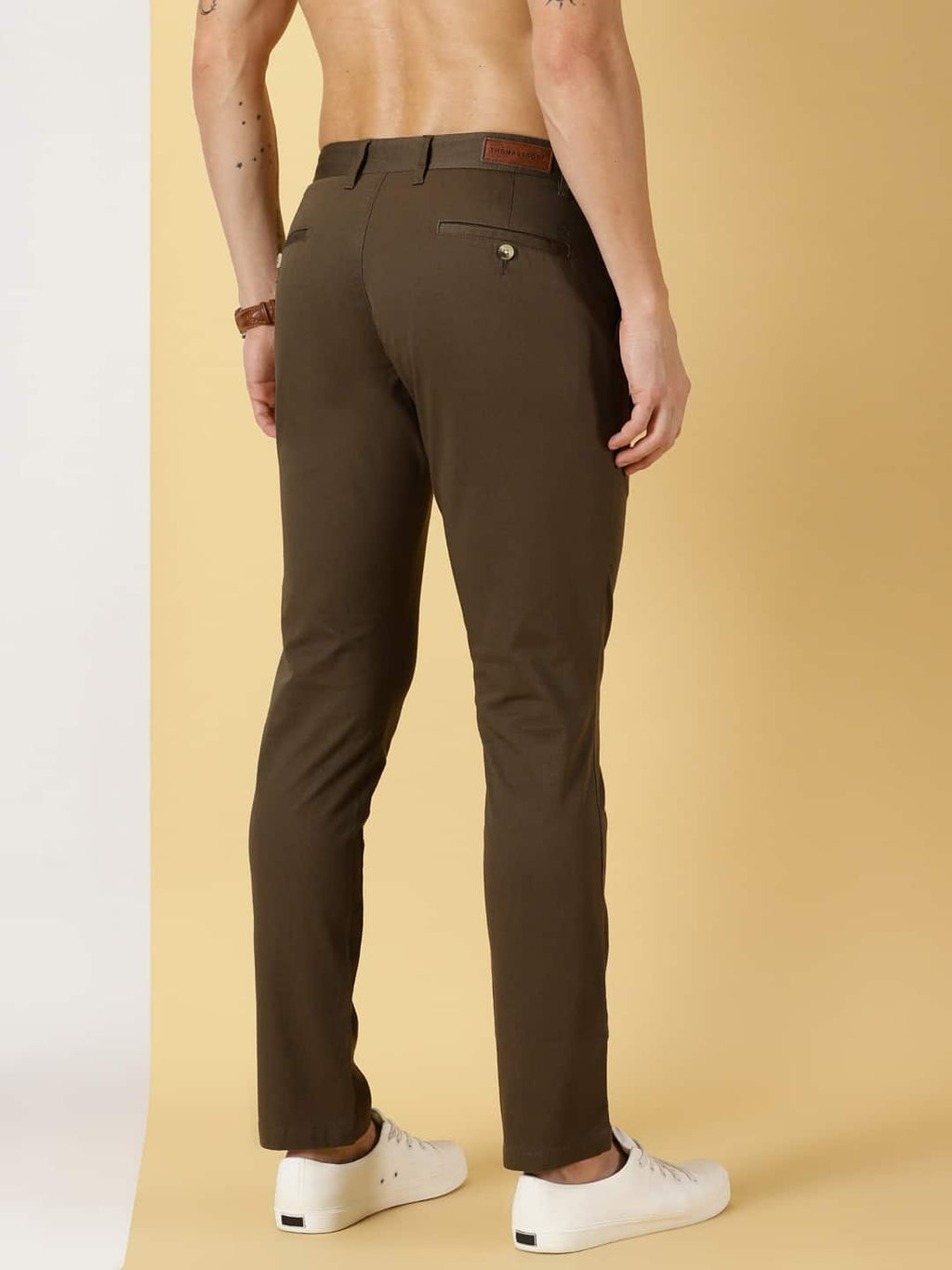 Thomas Scott Men Smart Easy Wash Mid-Rise Chinos