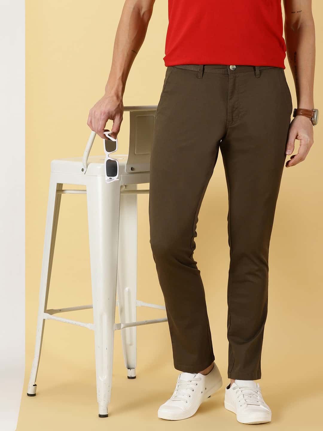 Thomas Scott Men Smart Easy Wash Mid-Rise Chinos